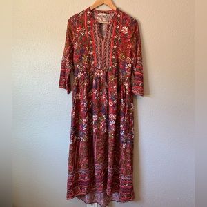 Medium printed midi dress 3/4 sleeve